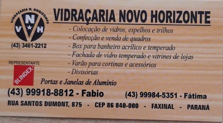 VIDRAÇARIA NOVO HORIZONTE